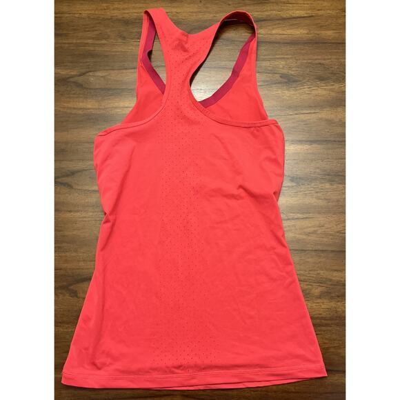 Nike PRO Dri-Fit Womens Sz S Fitted Deep Red/Pink Perforated Racerback Tank Top - Picture 5 of 9